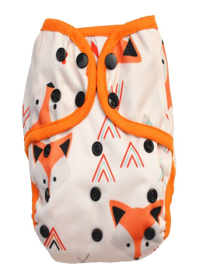 One Size Cloth Diaper Cover Snap with Double Gusset (Baby Fox)